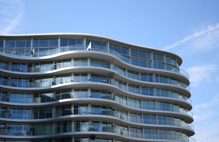 Curved apartment buildingの写真素材