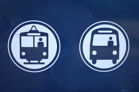 bus and light rail symbolsの写真素材
