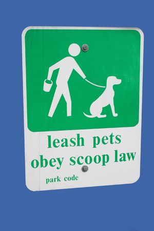 Leash pets obey scoop law signの写真素材