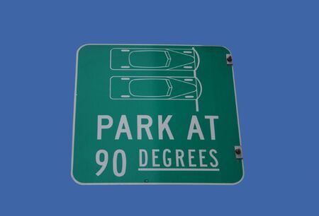 park at 90 degrees signの写真素材