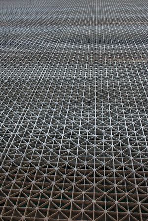 metal grill on Chicago bridgeの写真素材