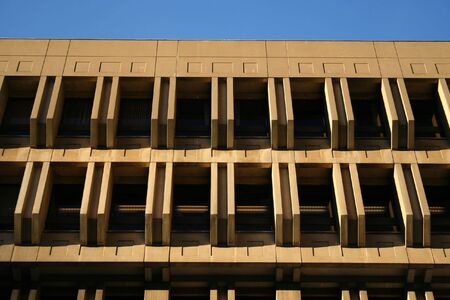 modern architecture of Boston city hall at duskの写真素材