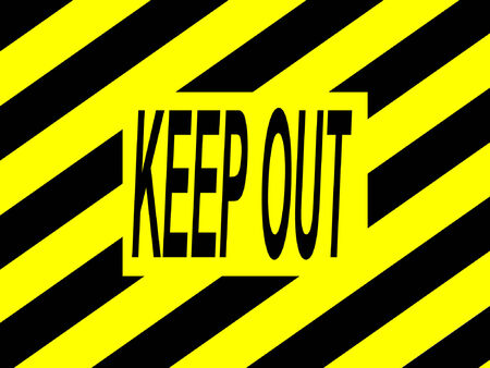 keep out warning sign yellow and black stripesのイラスト素材