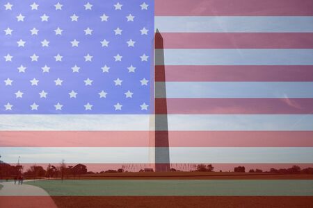 Washington Monument Washington DC a 555 foot high stone obeliskの写真素材