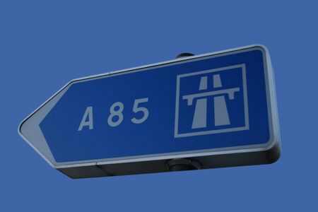 French autoroute indication sign ith motorway symbol