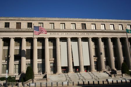 Bureau of engraving and printing Washington DCの写真素材