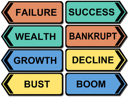 Colorful signs with financial outcomesのイラスト素材