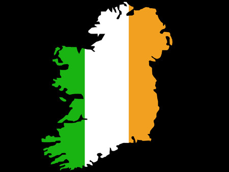 Republic of Ireland map and flag illustrationのイラスト素材