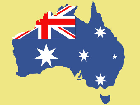 Australian map and flag illustrationのイラスト素材