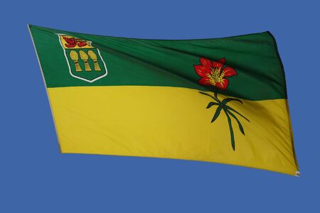 Flag of Saskatchewan one of the provinces of Canadaの写真素材
