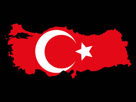 map of Turkey and Turkish flag illustrationのイラスト素材