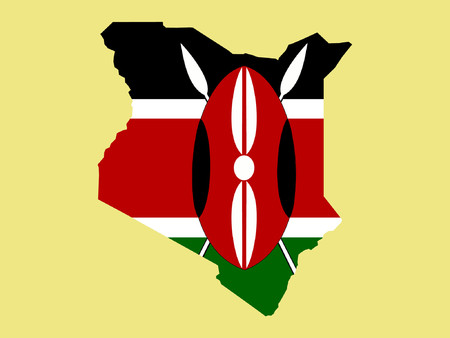 map of Kenya and Kenyan flag illustrationのイラスト素材
