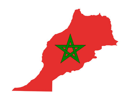 map of Morroco and Morrocan flag illustrationのイラスト素材