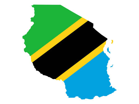 map of Tanzania and Tanzanian flagのイラスト素材