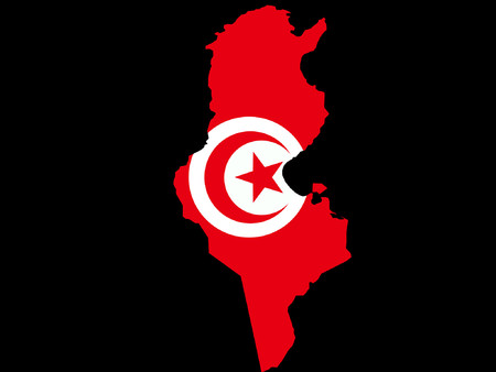 map of Tunisia and Tunisian flagのイラスト素材