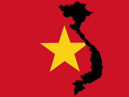 map of Vietnam and Vietnamese flagのイラスト素材