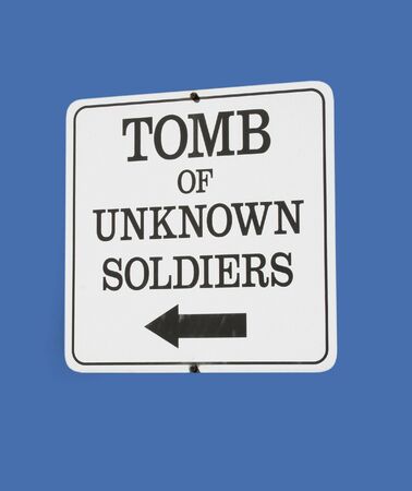 Sign for tomb of unknown soldiers Arlington Cemeteryの写真素材