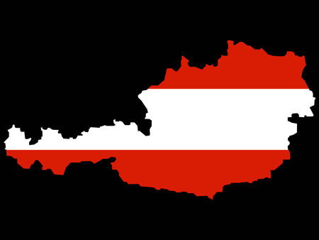 map of Austria and Austrian flagのイラスト素材