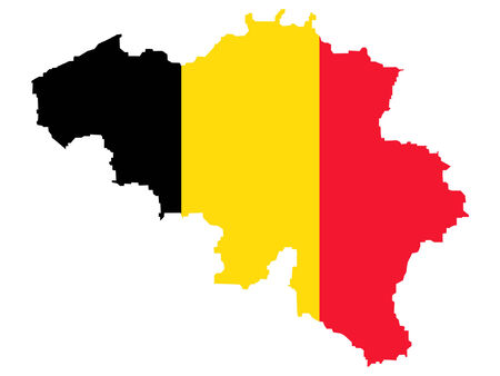 map of Belgium and Belgian flag illustrationのイラスト素材