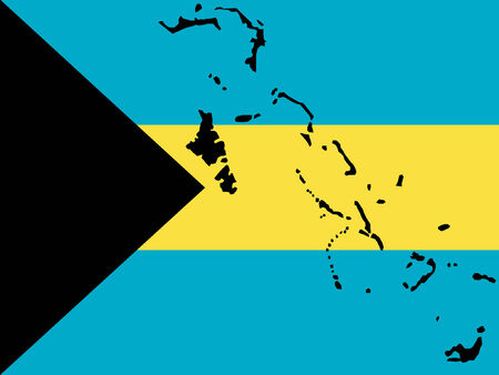 map of Bahamas and bahamian flagのイラスト素材