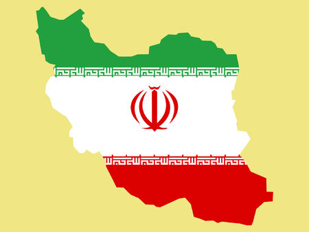 map of Iran and Iranian flag illustrationのイラスト素材