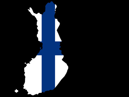 map of Finland and Finnish flag illustrationのイラスト素材