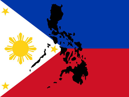 map of Philippines and filipino flagのイラスト素材