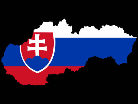 map of slovakia and slovakian flagのイラスト素材