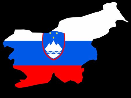 map of Slovenia and Slovenian flagのイラスト素材