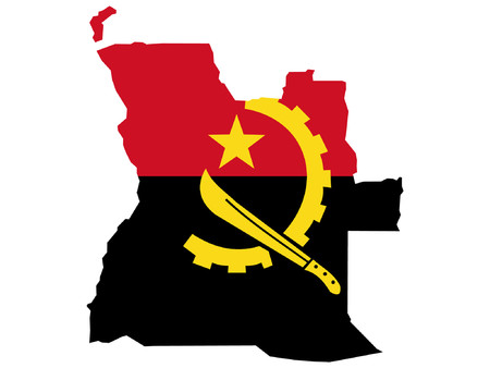 map of Angola and Angolan flag illustrationのイラスト素材