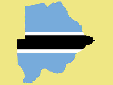 map of Botswana and Botswanan flagのイラスト素材
