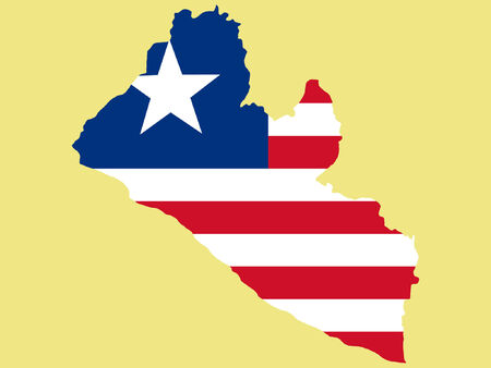 map of Liberia and Liberian flag illustrationのイラスト素材