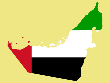 map of United Arab Emirates and flagのイラスト素材