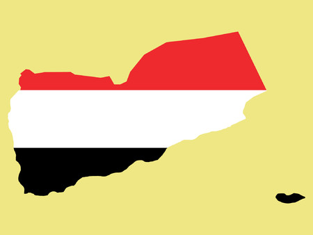 map of Yemen and Yemenis flagのイラスト素材