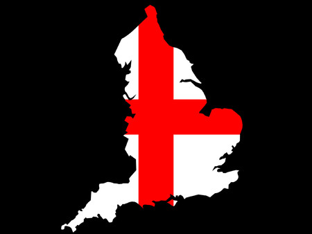 map of England and English flag illustrationのイラスト素材