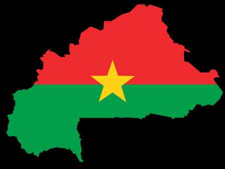 map of Burkina Faso and Burkinese flag illustrationのイラスト素材