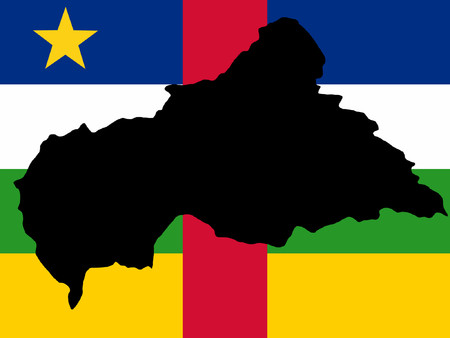map of Central African Republic and flag illustrationのイラスト素材