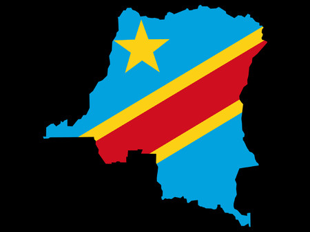 map of Democratic Republic of Congo and flagのイラスト素材
