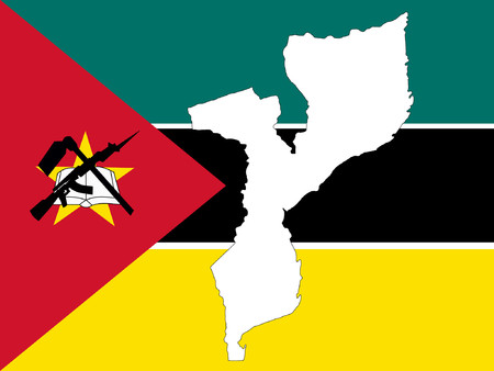 map of mozambique and mozambican flagのイラスト素材