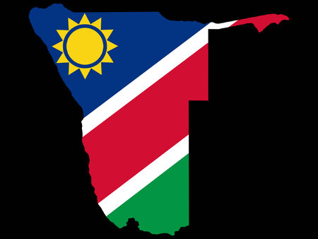 map of Namibia and Namibian flagのイラスト素材
