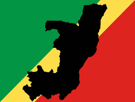 map of Republic of Congo and Congelese flagのイラスト素材
