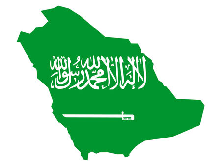 map of Saudi Arabia and Saudi Arabian flagのイラスト素材