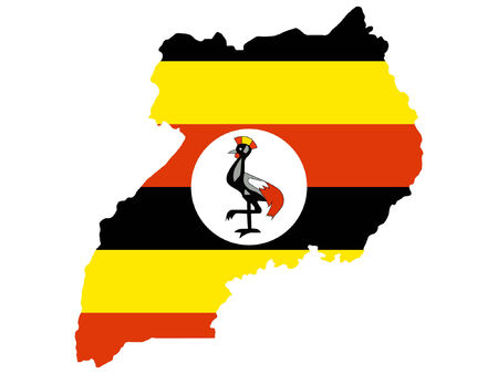 map of Uganda and Ugandan flagのイラスト素材