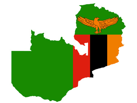 map of Zambia and Zambian flag illustrationのイラスト素材