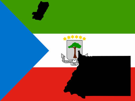 map of equatorial Guinea and equatorial Guinea flag illustrationのイラスト素材