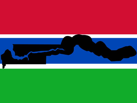 map of Gambia and gambian flag illustrationのイラスト素材