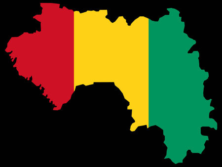 map of Guinea and Guinean flag illustrationのイラスト素材