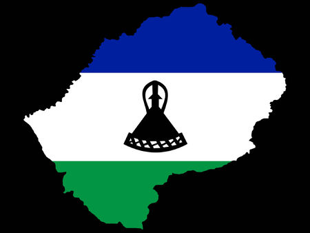 map of lesotho of and flag illustrationのイラスト素材