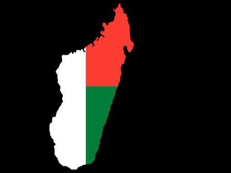 map of Madagascar and Malagasy flagのイラスト素材