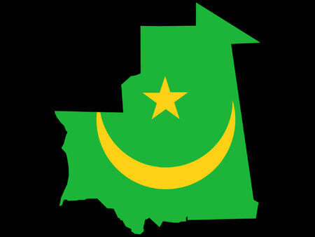 map of mauritania and mauritanian flagのイラスト素材